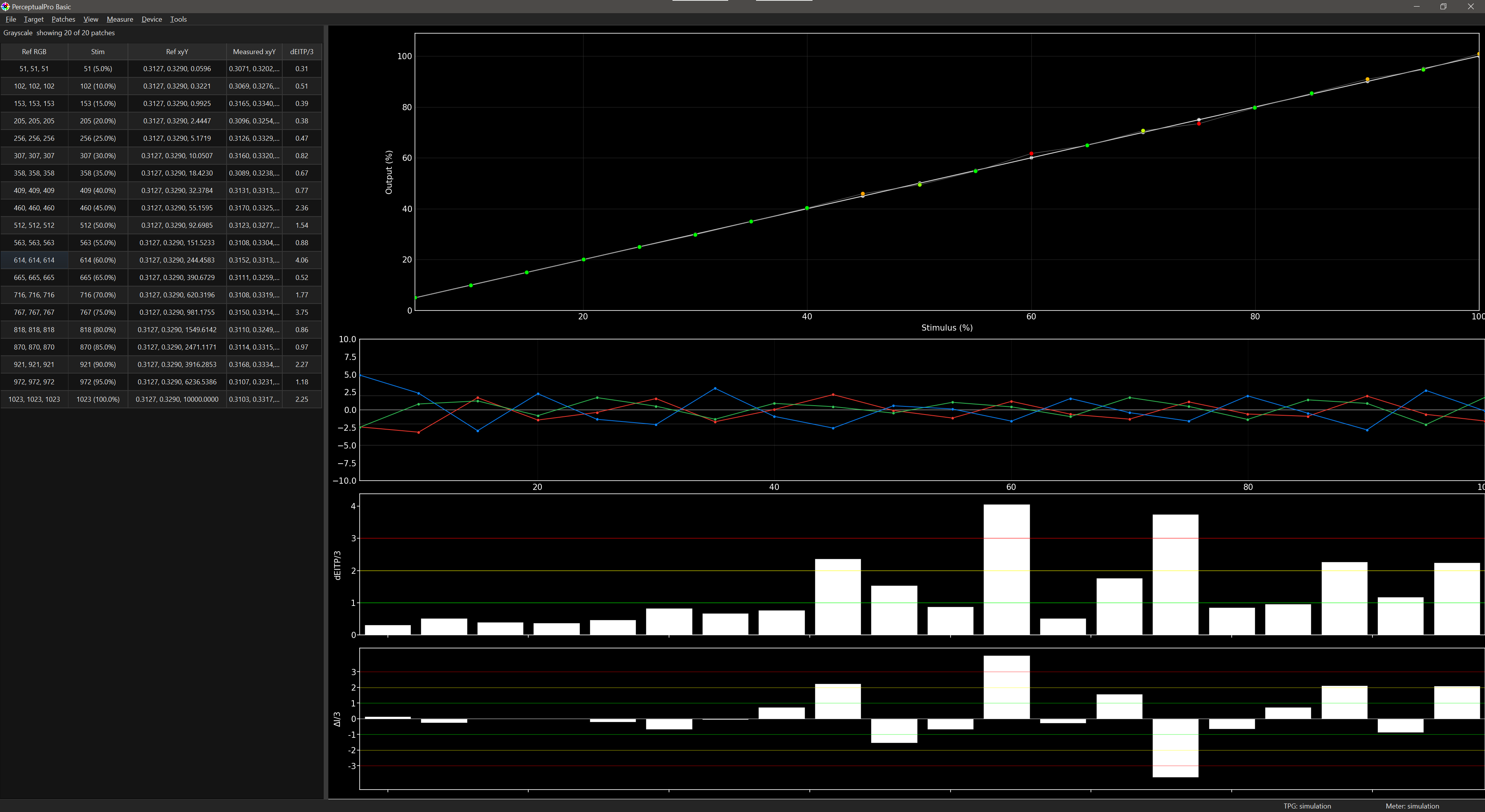 PerceptualPro Basic grayscale analysis screenshot